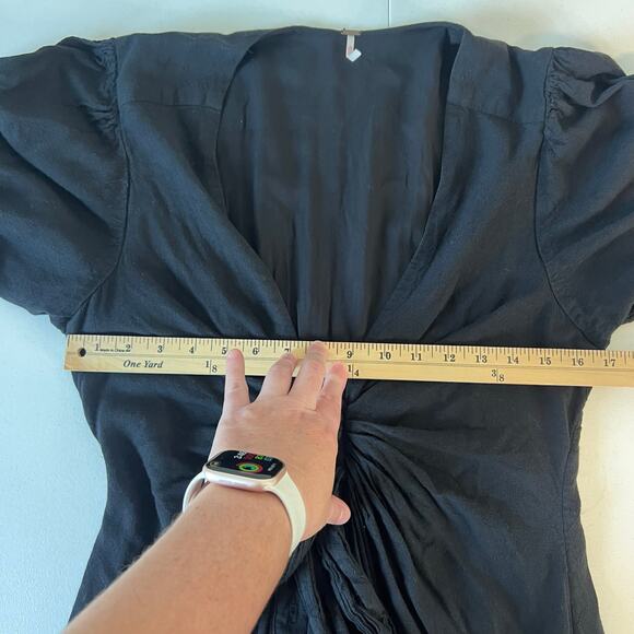 Free People Vintage Summer Midi Black Dress with Buttons Size Large - Picture 14 of 15